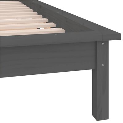 vidaXL Rám postele s LED světlem šedý 90 x 200 cm masivní dřevo