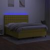 vidaXL Box spring postel s matrac&iacute; a LED zelen&aacute; 160x200 cm textil