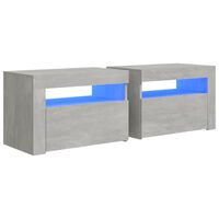 vidaXL Noční stolky 2 ks s LED osvětlením betonově šedé 60x35x40 cm