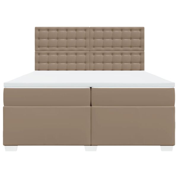 vidaXL Box spring postel s matrací cappuccino 200 x 200 cm umělá kůže