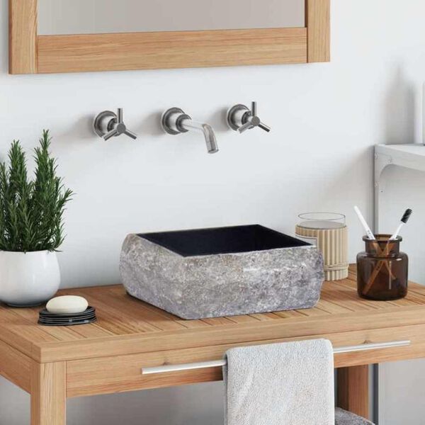 vidaXL Umyvadlo čern&eacute; 30 x 30 x 13 cm mramor