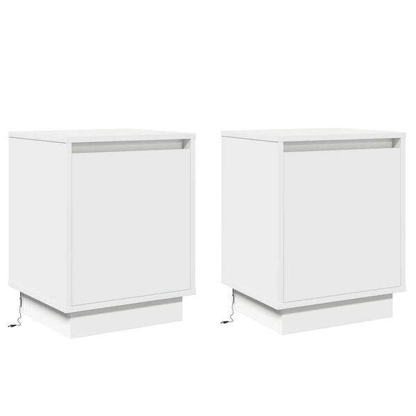 vidaXL Nočn&iacute; skř&iacute;ňka 2 pcs B&iacute;l&aacute; 39 x 34,5 x 50 cm Kompozitn&iacute; dřevo