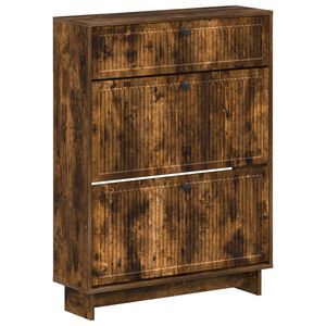 vidaXL Skř&iacute;ň na obuv EDE 78 x 24 x 103 cm Kompozitn&iacute; dřevo Kouřov&yacute; dub
