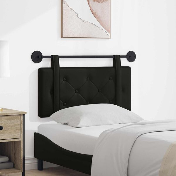 vidaXL Z&aacute;věsn&aacute; čeln&iacute; deska N&aacute;stěnn&yacute; Čern&yacute; 80 cm Uměl&aacute; kůže