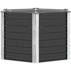 vidaXL Garden Raised Bed Anthracite 129x129x77 cm Galvanised Steel