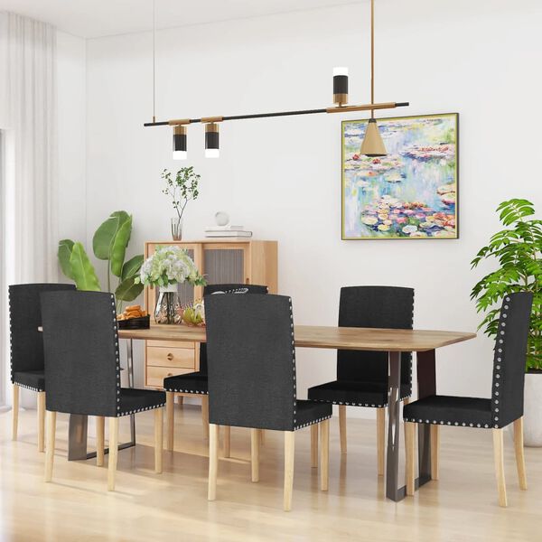 vidaXL Jídelní židle 6 ks černé textil