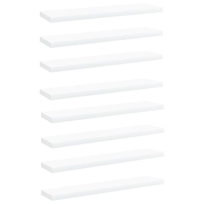 vidaXL Přídavné police 8 ks bílé 40 x 10 x 1,5 cm dřevotříska