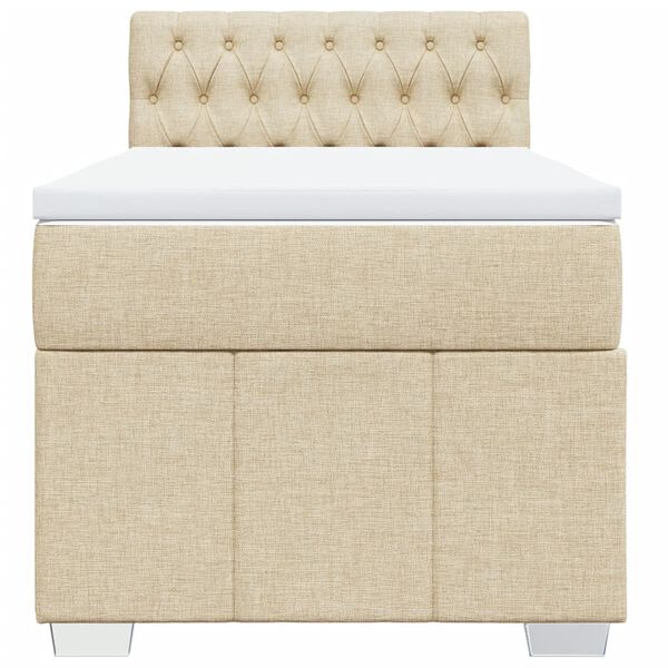 vidaXL Box spring postel s matrac&iacute; kr&eacute;mov&aacute; 80 x 200 cm textil
