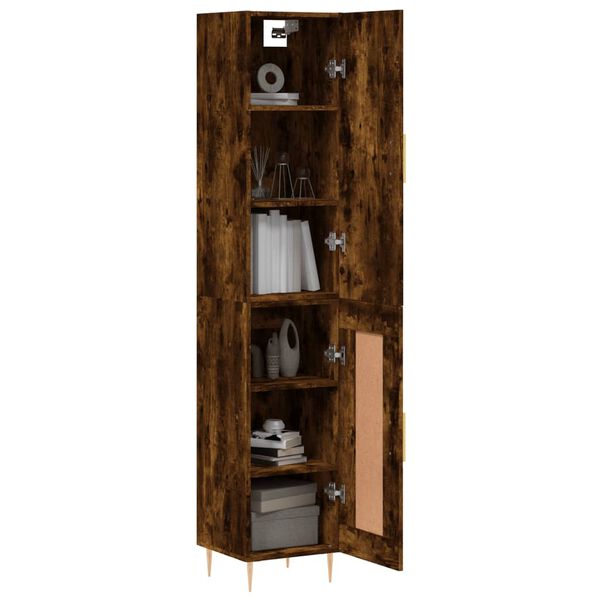 vidaXL Skř&iacute;ň highboard kouřov&yacute; dub 34,5 x 34 x 180 cm kompozitn&iacute; dřevo
