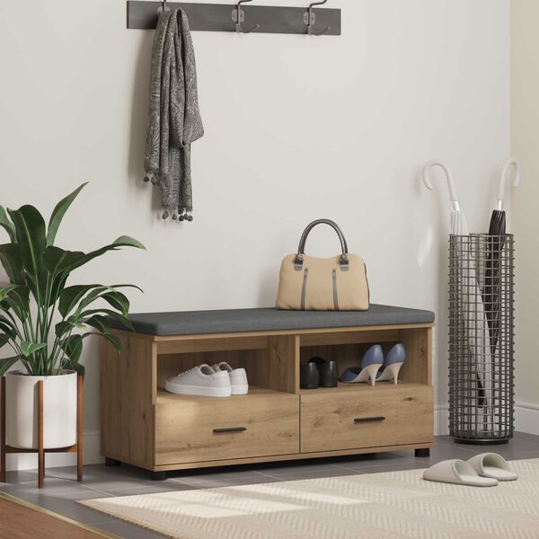 vidaXL Chodbičkov&aacute; lavice s pol&scaron;t&aacute;řem Artisanov&yacute; dub 100 x 38 x 46 cm