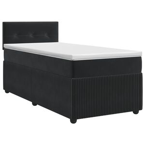 vidaXL Postel boxspring s matrac&iacute; s čelo Čern&aacute; 80 x 200 cm Samet