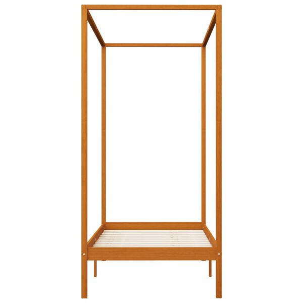 vidaXL Rám postele s nebesy medově hnědý masivní borovice 90 x 200 cm