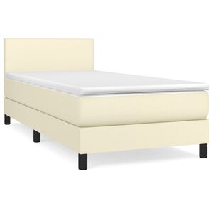 vidaXL Box spring postel s matrac&iacute; kr&eacute;mov&aacute; 80 x 200 cm uměl&aacute; kůže
