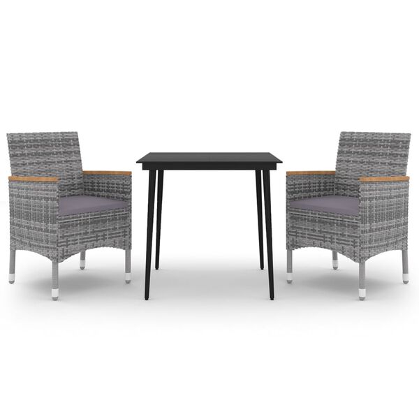 vidaXL 3d&iacute;ln&yacute; zahradn&iacute; j&iacute;deln&iacute; set s podu&scaron;kami polyratan a sklo