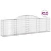vidaXL Klenut&eacute; gabionov&eacute; ko&scaron;e 12ks 300x30x80/100 cm pozinkovan&eacute; železo
