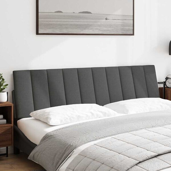 vidaXL Pol&scaron;t&aacute;ř na čelo postele Hanko tmavě &scaron;ed&yacute; 180 cm textil