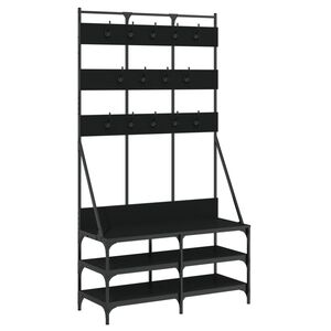 vidaXL Stojan na oblečen&iacute; s prostorem pro obuv čern&yacute; 100 x 40 x 184 cm