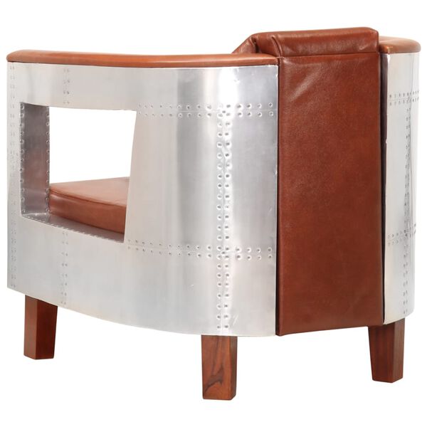 vidaXL Leteck&eacute; křeslo hněd&eacute; prav&aacute; kůže