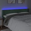 vidaXL Čelo postele s LED tmavě zelen&eacute; 183 x 16 x 78/88 cm samet
