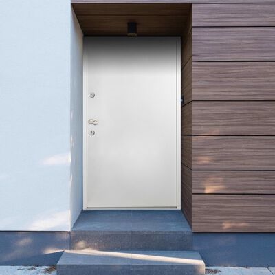 vidaXL Hliníkové vchodové dveře bílé 90 x 200 cm