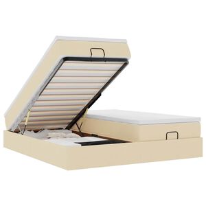 vidaXL Osmansk&yacute; r&aacute;m postele s matrac&iacute; kr&eacute;mov&aacute; 160x200cm textil