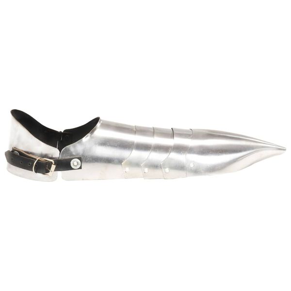 vidaXL Středověk&eacute; pl&aacute;tov&eacute; sabatony replika pro LARPy stř&iacute;brn&eacute; ocel