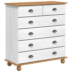 vidaXL Komoda ASKIM B&iacute;l&aacute; 91 x 40 x 95,5 cm Masivn&iacute; borov&eacute; dřevo