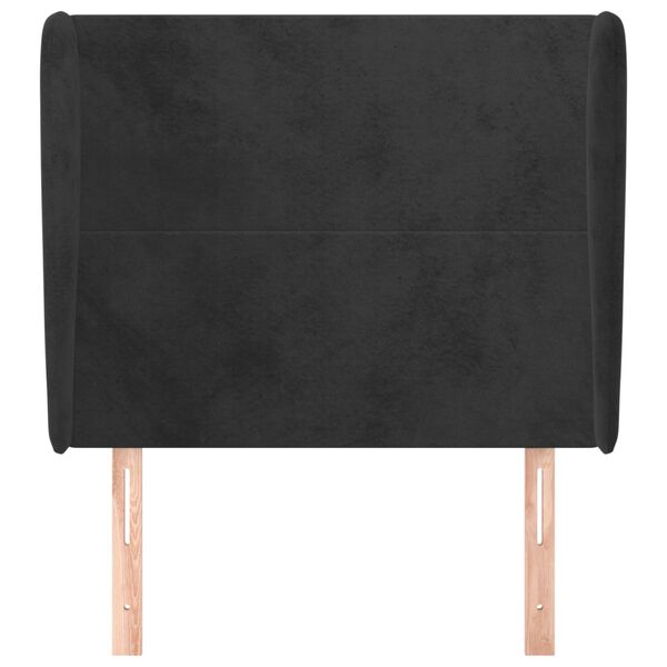 vidaXL Čelo postele typu ušák černé 83 x 23 x 118/128 cm samet