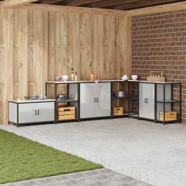 vidaXL Skladov&aacute;n&iacute; v kuchyni s polic&iacute; Stř&iacute;brn&aacute; 60 x 50 x 92 cm Ocel