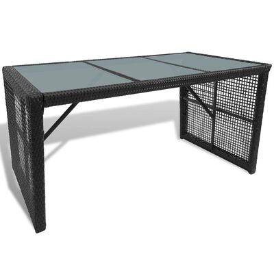 vidaXL Pivní set stůl se 2 lavicemi 160 cm polyratan černý