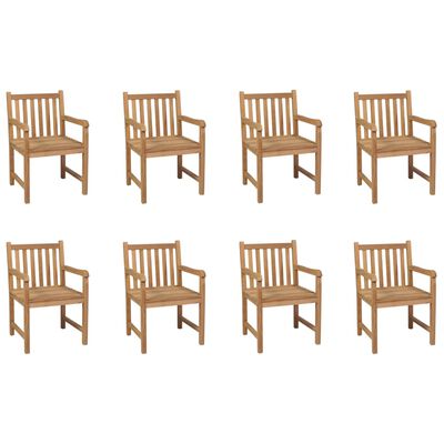 vidaXL Zahradní židle 8 ks masivní teakové dřevo