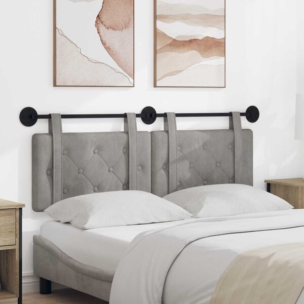 vidaXL Z&aacute;věsn&aacute; čeln&iacute; deska N&aacute;stěnn&yacute; Světle &scaron;ed&aacute; 130 x 55 x 5 cm samet