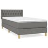 vidaXL Box spring postel s matrac&iacute; tmavě &scaron;ed&aacute; 90x190 cm textil