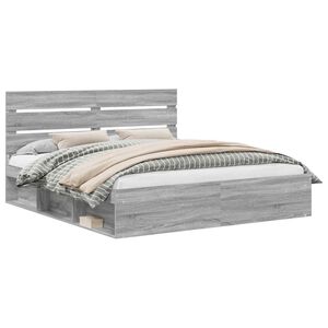 vidaXL R&aacute;m postele &Scaron;ed&aacute; Sonoma 200 x 200 cm Masivn&iacute; borov&eacute; dřevo