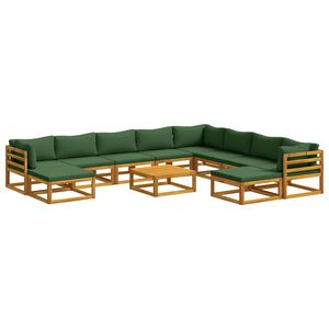 vidaXL Set pohovek 11 ks Př&iacute;rodn&iacute; Masivn&iacute; ak&aacute;tov&eacute; dřevo