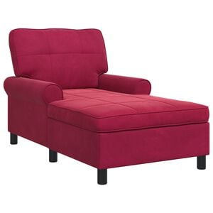 vidaXL Chaise Lounge s pol&scaron;t&aacute;řem V&iacute;no Červen&eacute; 91 x 157 x 91 cm samet