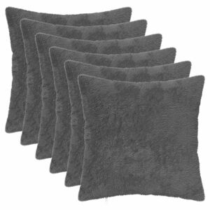 vidaXL Povlak na pol&scaron;t&aacute;ř 6 ks HEERLEN Tmavě &scaron;ed&aacute; 30 x 30 cm