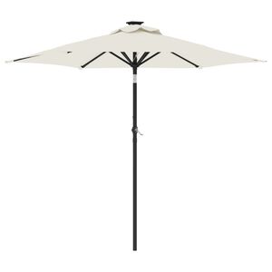 vidaXL Zahradn&iacute; slunečn&iacute;k s ocelovou tyč&iacute; b&iacute;l&yacute; 225 x 225 x 212 cm