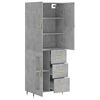 vidaXL Skř&iacute;ň highboard betonově &scaron;ed&aacute; 69,5x34x180 cm kompozitn&iacute; dřevo