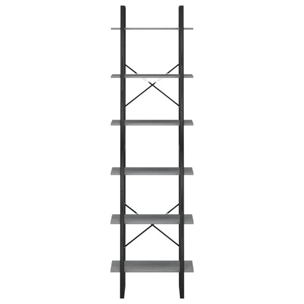 vidaXL Úložný regál šedý 60 x 30 x 210 cm masivní borové dřevo