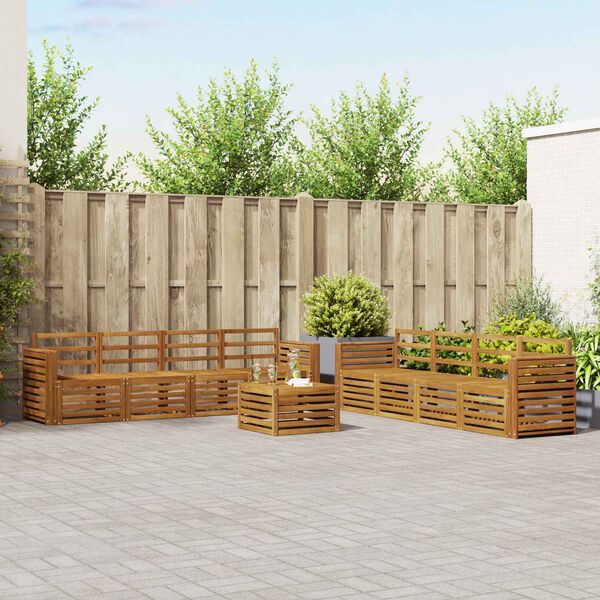 vidaXL Sedac&iacute; soupravy 9 pcs Př&iacute;rodn&iacute; Masivn&iacute; ak&aacute;tov&eacute; dřevo