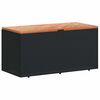 vidaXL Zahradn&iacute; &uacute;ložn&yacute; box čern&yacute; 110x50x54 cm polyratan ak&aacute;ciov&eacute; dřevo