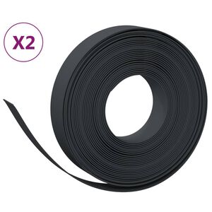 vidaXL Travn&iacute; lemy 2 ks čern&eacute; 10 m 10 cm polyethylen