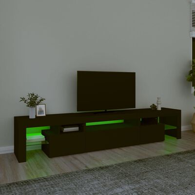 vidaXL TV skříňka s LED osvětlením černá 215x36,5x40 cm