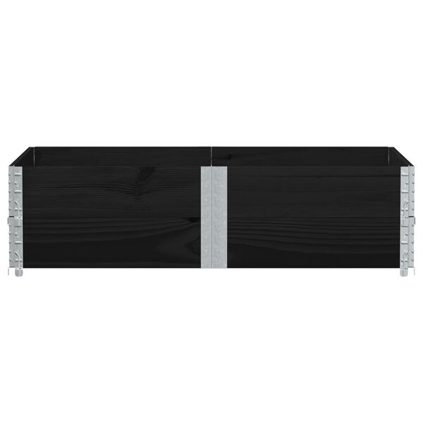 vidaXL Paletové nástavce 2 ks černé 150 x 100 cm masivní borové dřevo