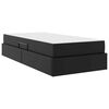 vidaXL Postel s &uacute;ložn&yacute;m prostorem a matrac&iacute; s matrac&iacute; 2 pcs Čern&aacute; Kůže