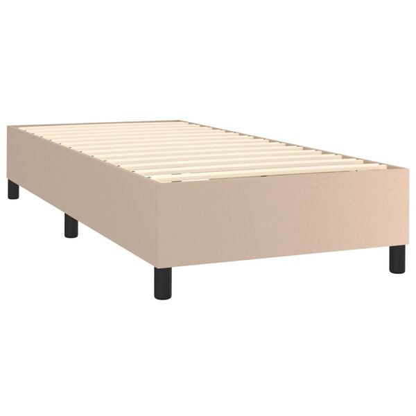 vidaXL R&aacute;m postele s boxspringem cappuccino 100x200 cm uměl&aacute; kůže