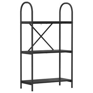 vidaXL Knihovna 3 &uacute;rovn&iacute; 60 x 30 x 109 cm Kompozitn&iacute; dřevo Čern&yacute; dub