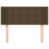 vidaXL Čelo postele typu u&scaron;&aacute;k tmavě hněd&eacute; 103x16x78/88 cm textil