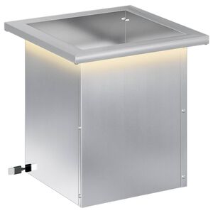 vidaXL Zahradn&iacute; truhl&iacute;k s LED osvětlen&iacute;m Stř&iacute;brn&aacute; 30 x 30 x 30 cm